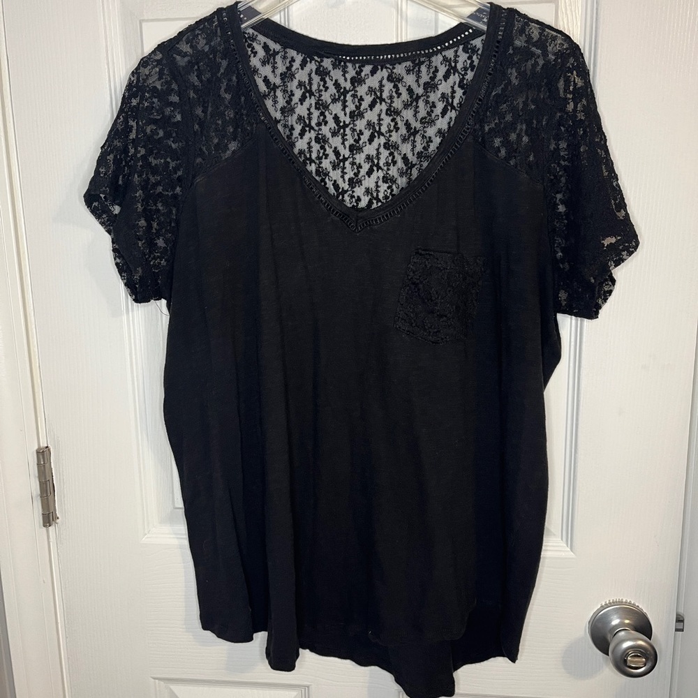Torrid Lace Shoulder Shirt - Picture 3 of 8